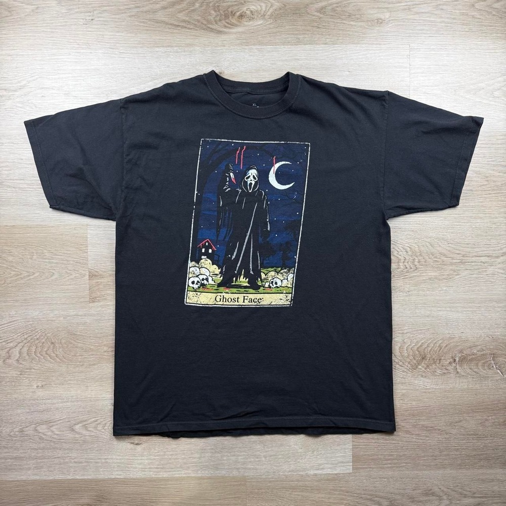 Scream Ghost Face Tarot Card Graphic T-Shirt XL